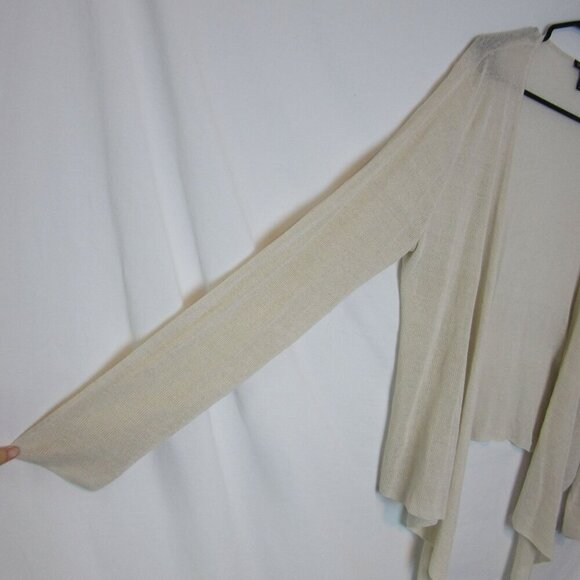 Eileen Fisher Italian Yarn Loose Knit Cream White Sweater Cardigan Women's Med - Picture 3 of 5